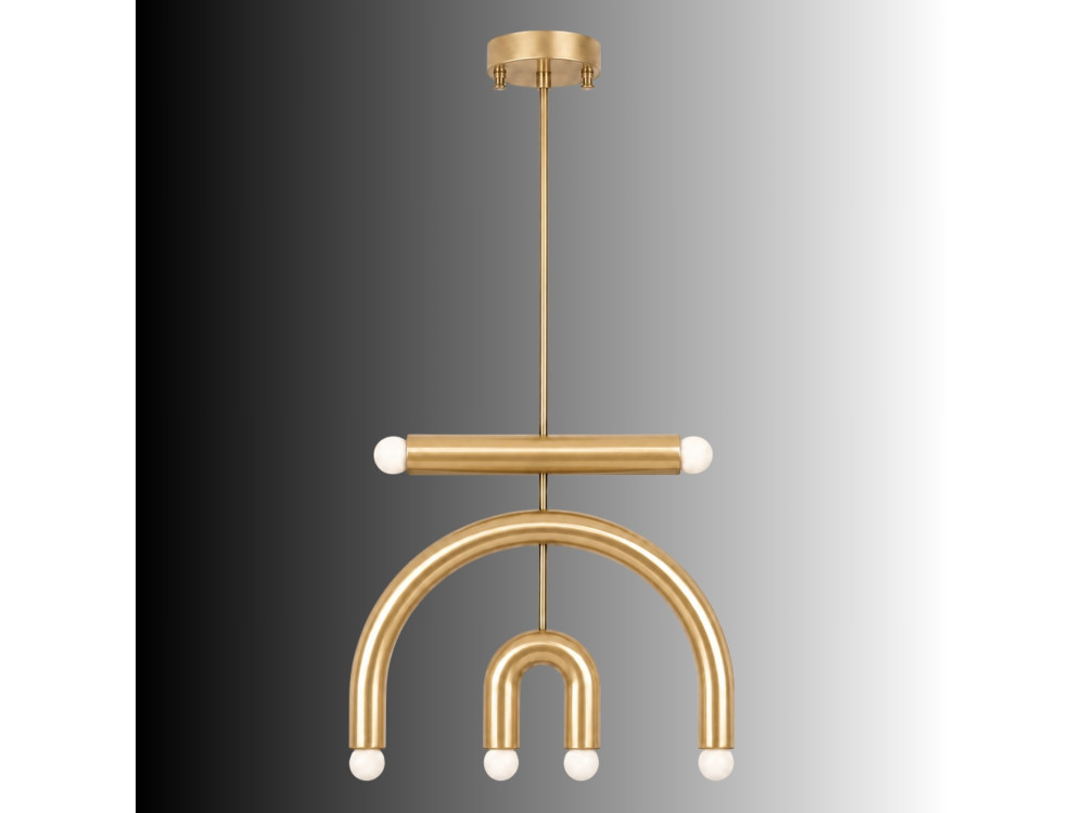 Metalen kroonluchter "Vento" - 50 x 10 cm - Geel
