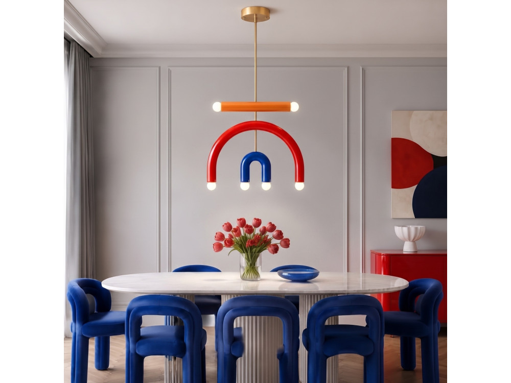 Metalen kroonluchter "Vento" - 50 x 10 cm - Rood
