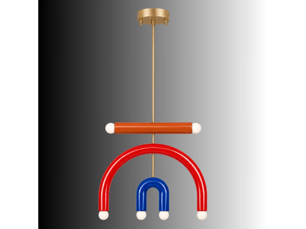 Metalen kroonluchter "Vento" - 50 x 10 cm - Rood
