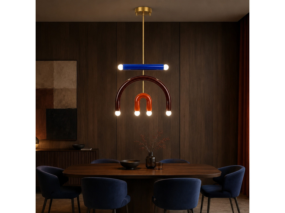 Metalen kroonluchter "Vento" - 50 x 10 cm - Bruin