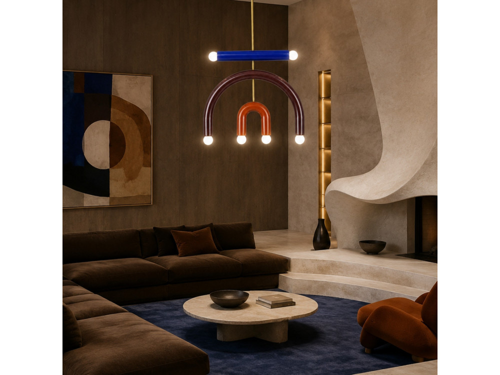 Metalen kroonluchter "Vento" - 50 x 10 cm - Bruin