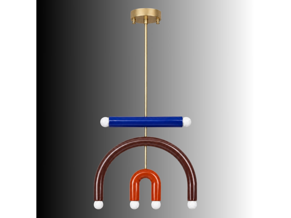 Metalen kroonluchter "Vento" - 50 x 10 cm - Bruin