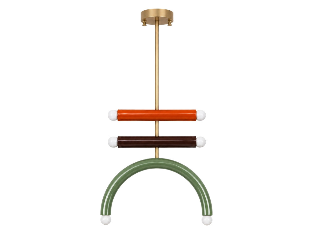 Metalen kroonluchter "Vento" - 50 x 10 cm - Groen