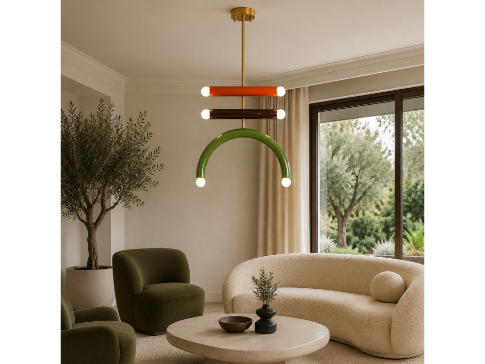 Metalen kroonluchter "Vento" - 50 x 10 cm - Groen