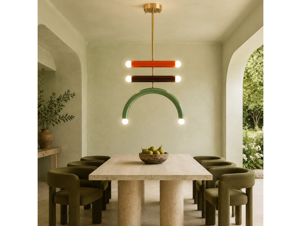 Metalen kroonluchter "Vento" - 50 x 10 cm - Groen