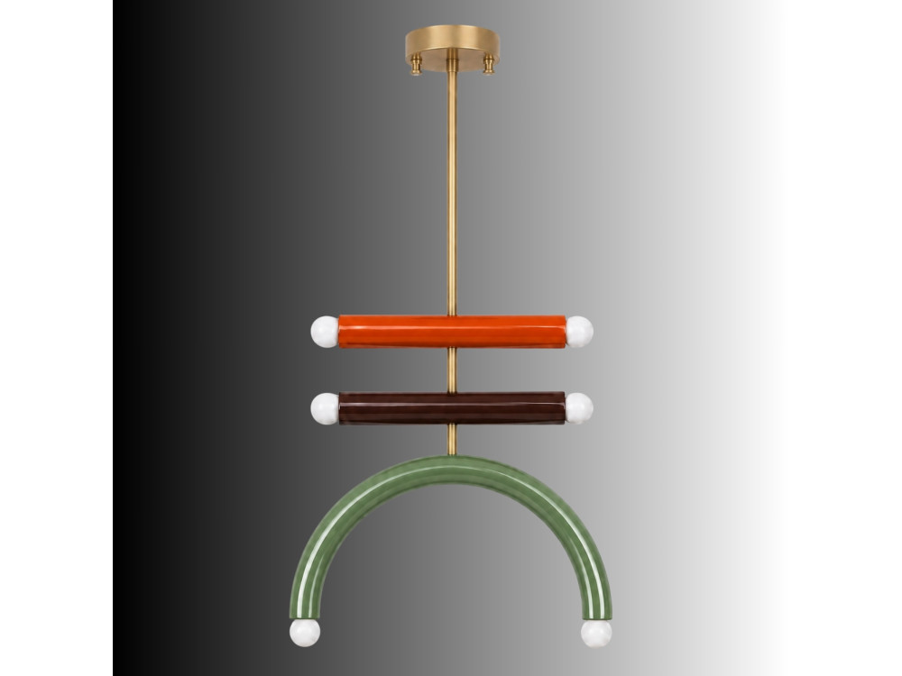Metalen kroonluchter "Vento" - 50 x 10 cm - Groen