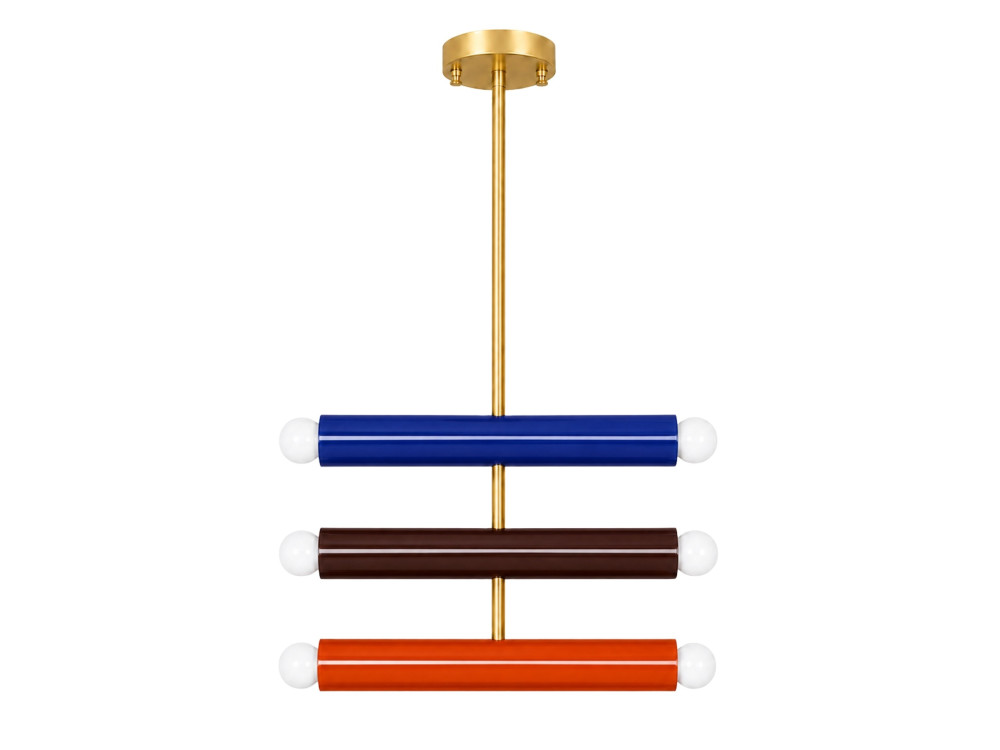 Metalen kroonluchter "Vento" - 35 x 10 cm - Blauw