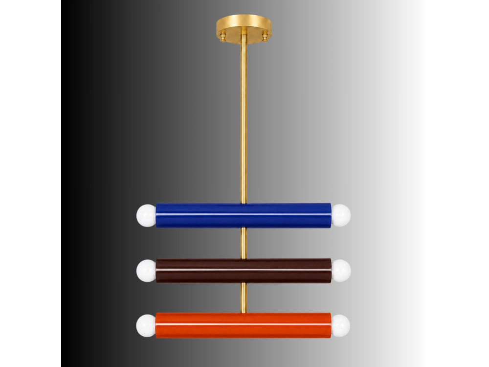 Metalen kroonluchter "Vento" - 35 x 10 cm - Blauw