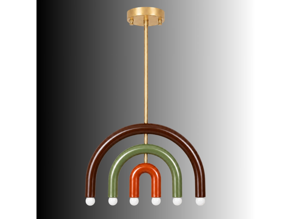 Metalen kroonluchter "Vento" - 50 x 10 cm - Bruin