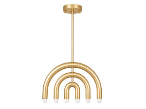 Metalen kroonluchter "Vento" - 50 x 10 cm - Geel