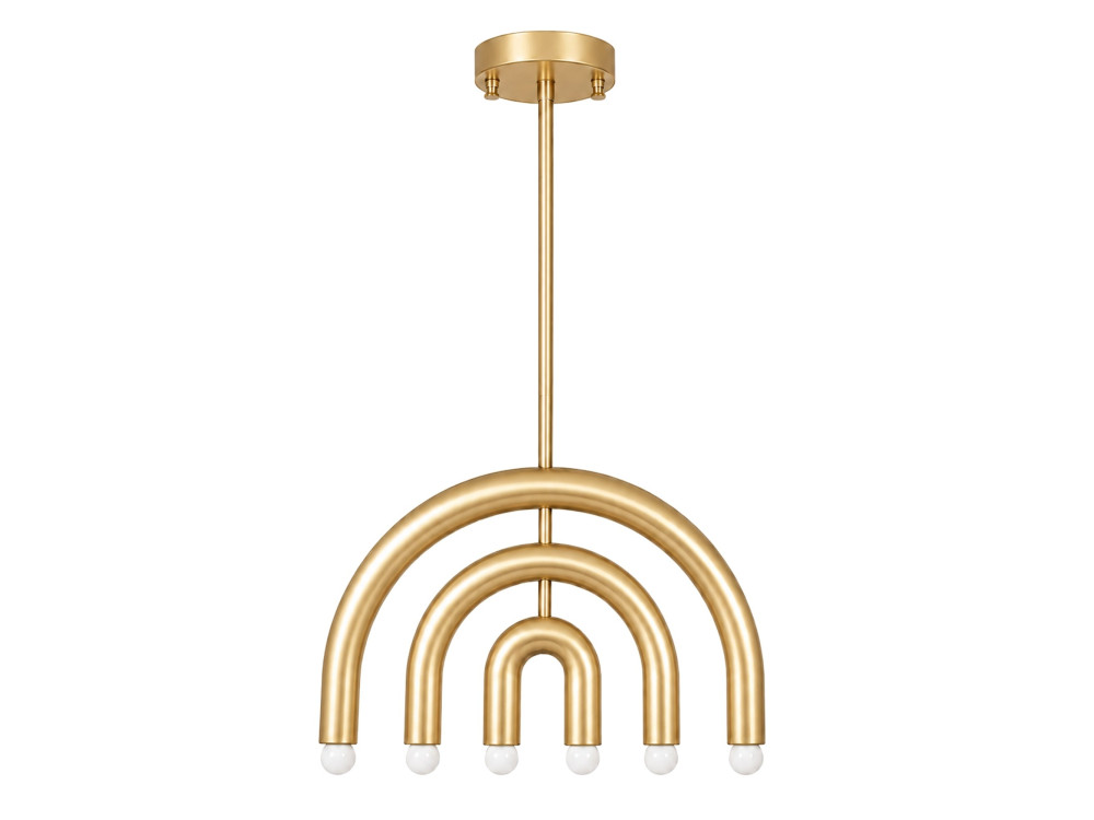 Metalen kroonluchter "Vento" - 50 x 10 cm - Geel