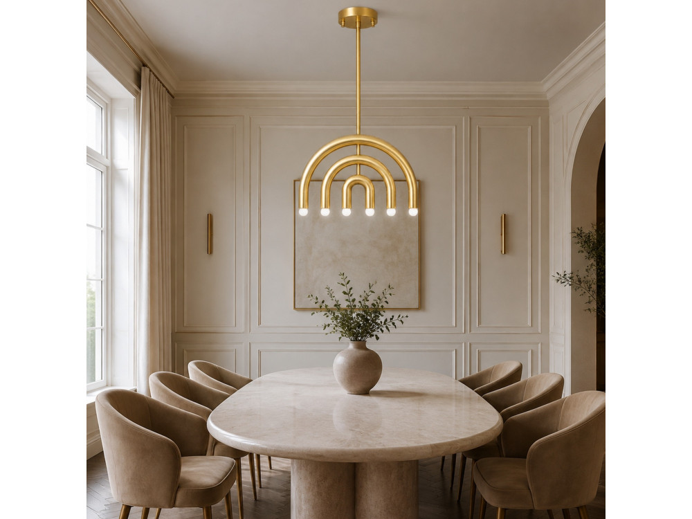 Metalen kroonluchter "Vento" - 50 x 10 cm - Geel