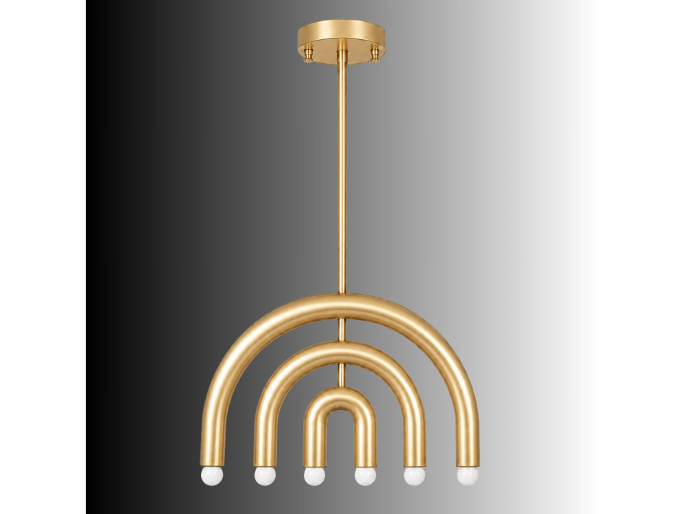 Metalen kroonluchter "Vento" - 50 x 10 cm - Geel