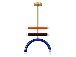 Metalen kroonluchter "Vento" - 50 x 10 cm - Blauw