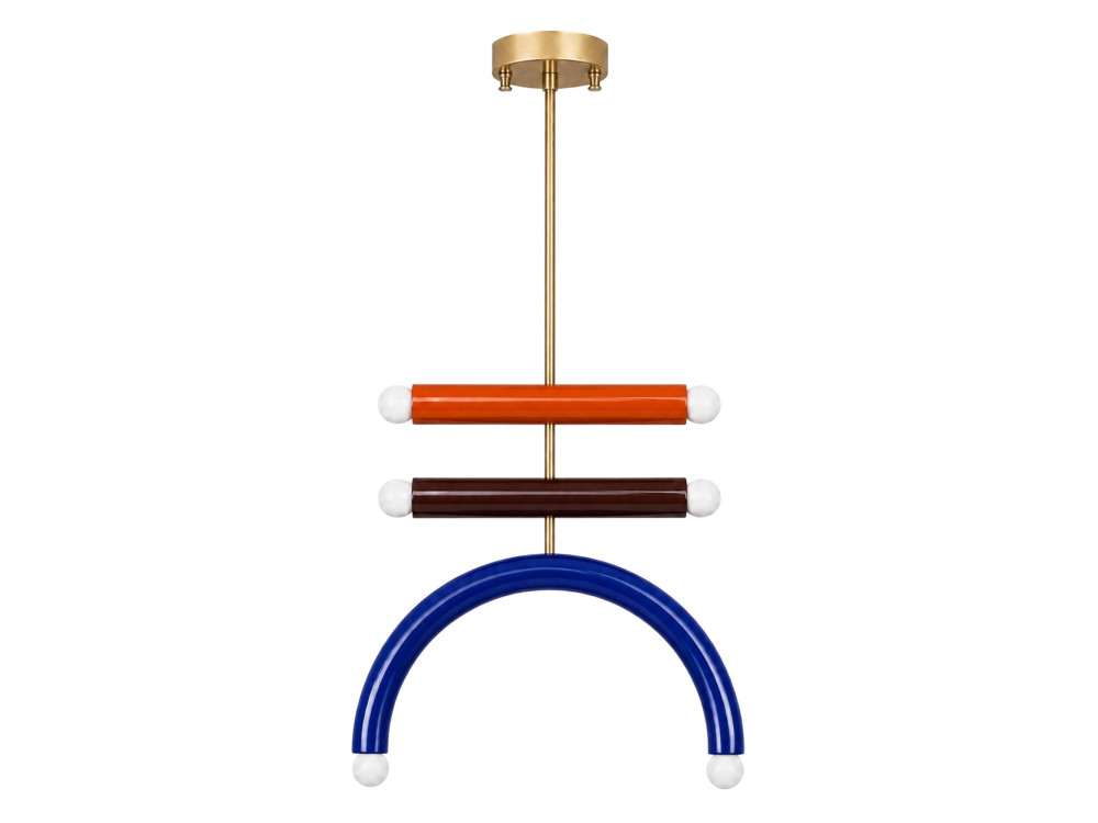 Metalen kroonluchter "Vento" - 50 x 10 cm - Blauw