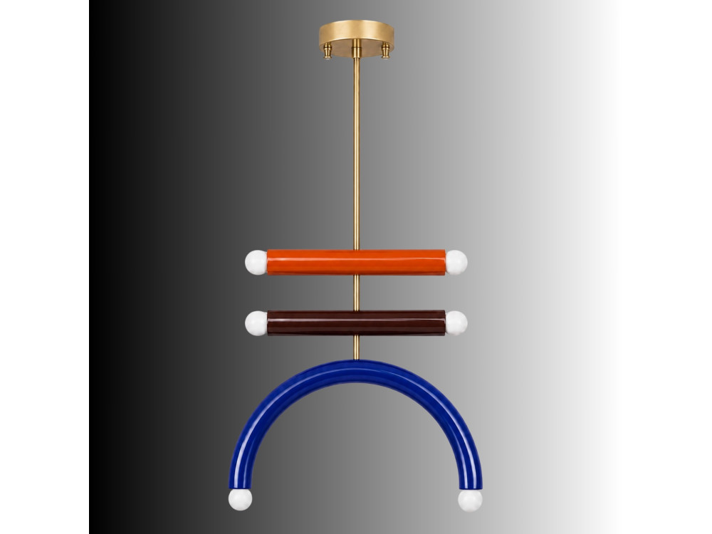 Metalen kroonluchter "Vento" - 50 x 10 cm - Blauw