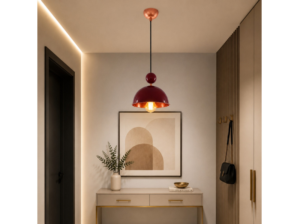 Metalen hanglamp "Bubble" - 21 x 21 cm - Bordeaux