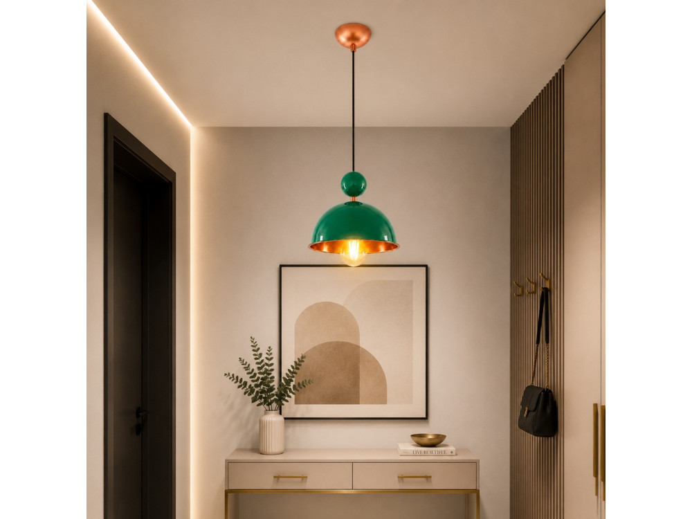 Metalen hanglamp "Bubble" - 21 x 21 cm - Lichtgroen