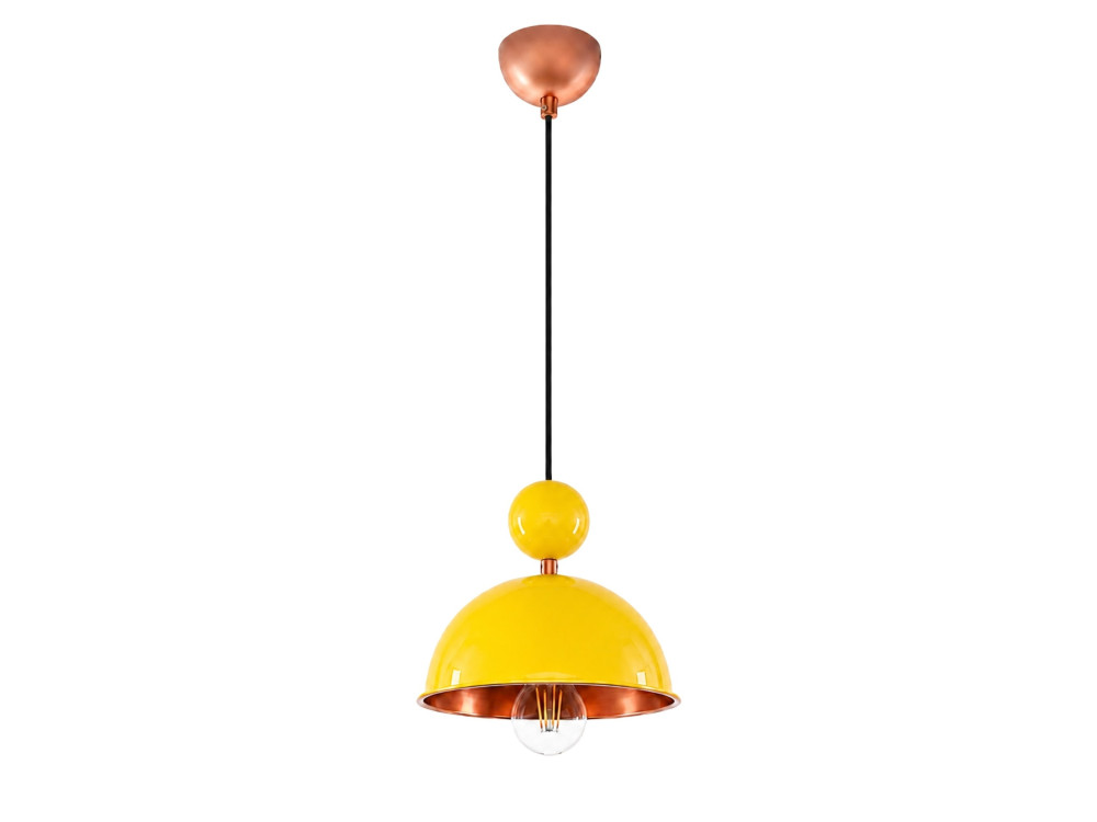 Metalen hanglamp "Bubble" - 21 x 21 cm - Geel