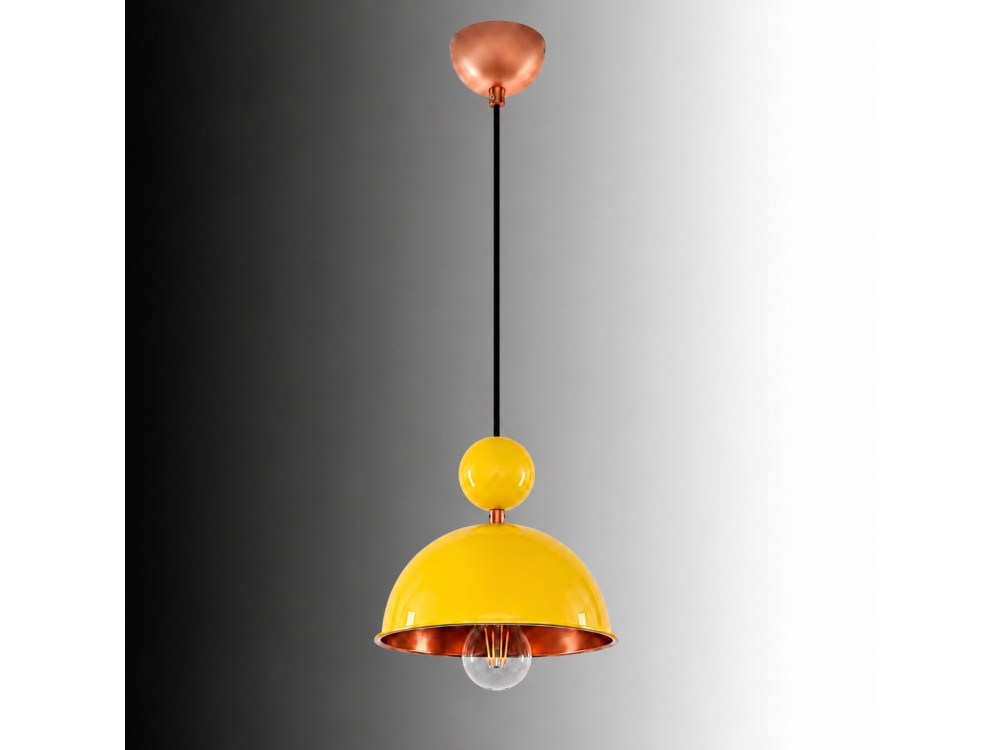 Metalen hanglamp "Bubble" - 21 x 21 cm - Geel