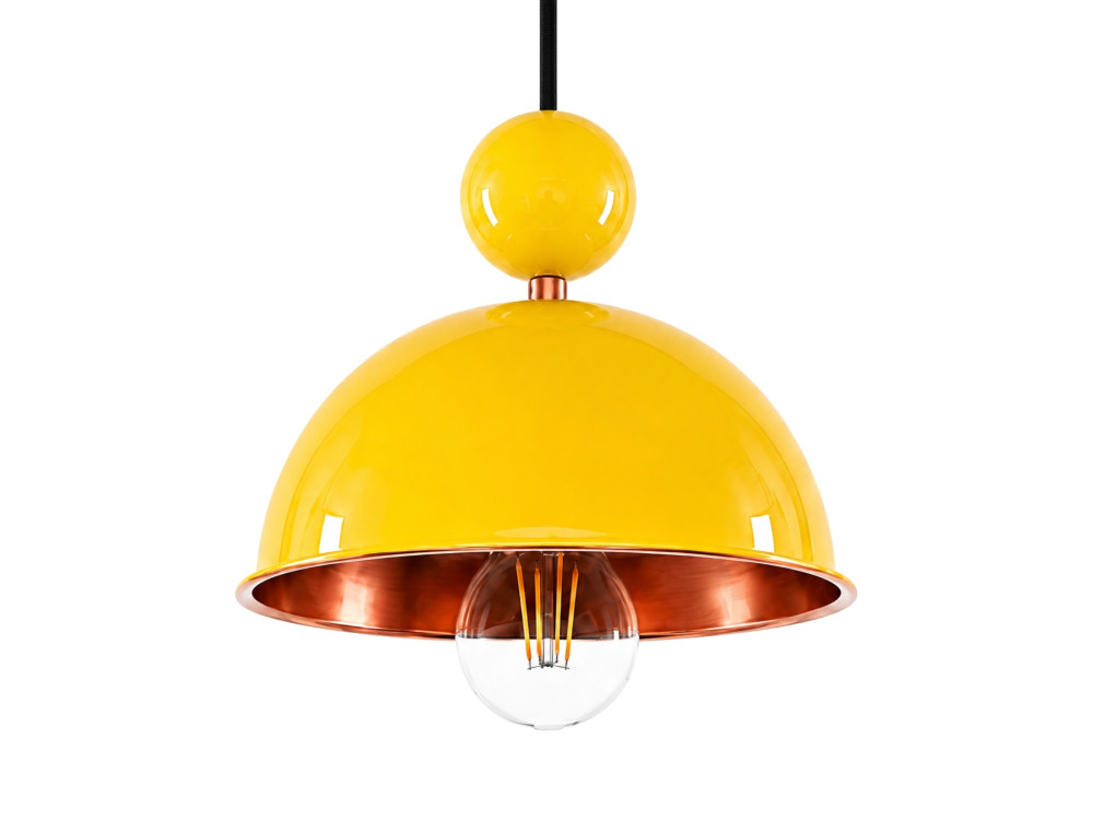 Metalen hanglamp "Bubble" - 21 x 21 cm - Geel