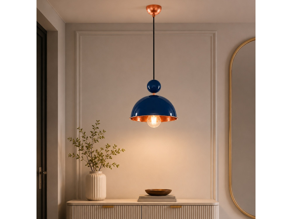 Metalen hanglamp "Bubble" - 21 x 21 cm - Marineblauw
