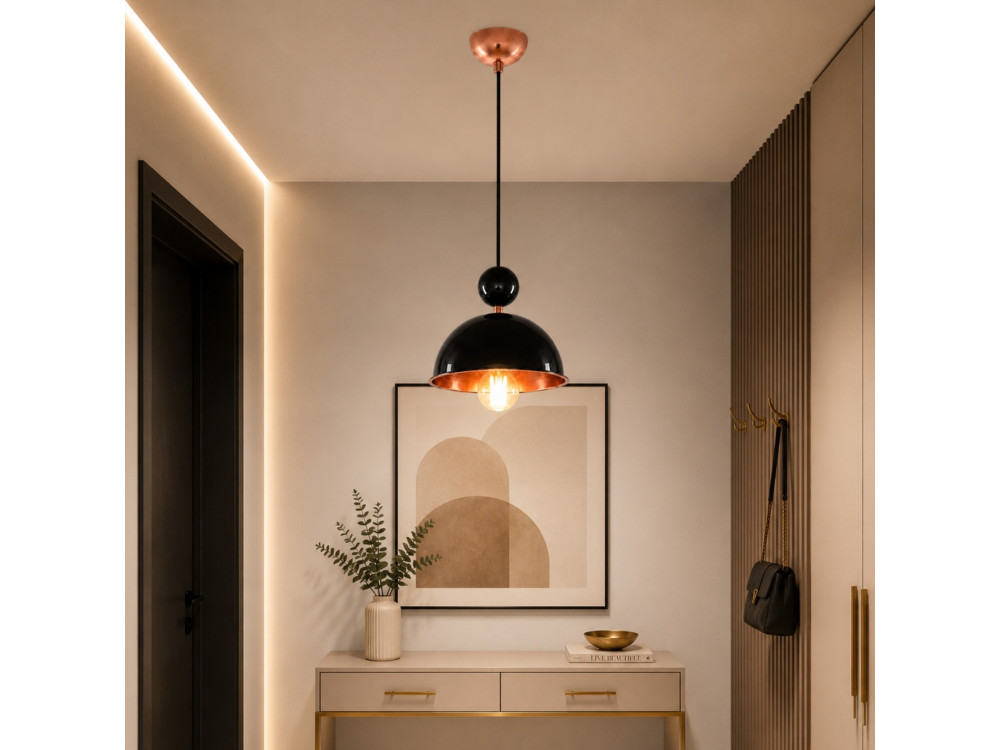 Metalen hanglamp "Bubble" - 21 x 21 cm - Zwart