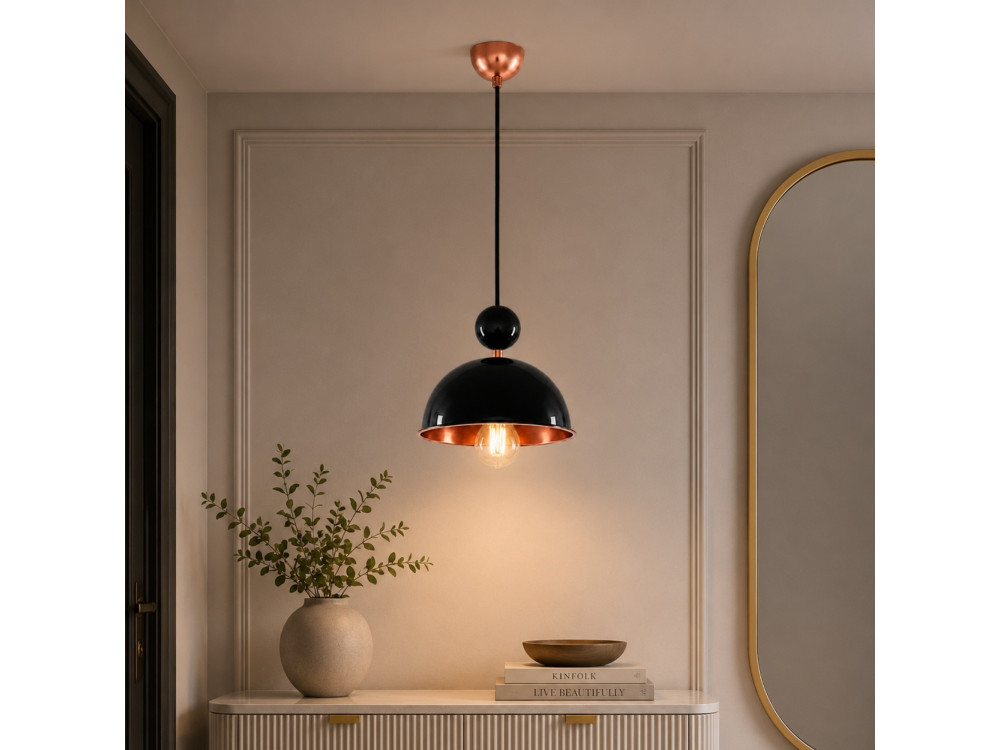 Metalen hanglamp "Bubble" - 21 x 21 cm - Zwart