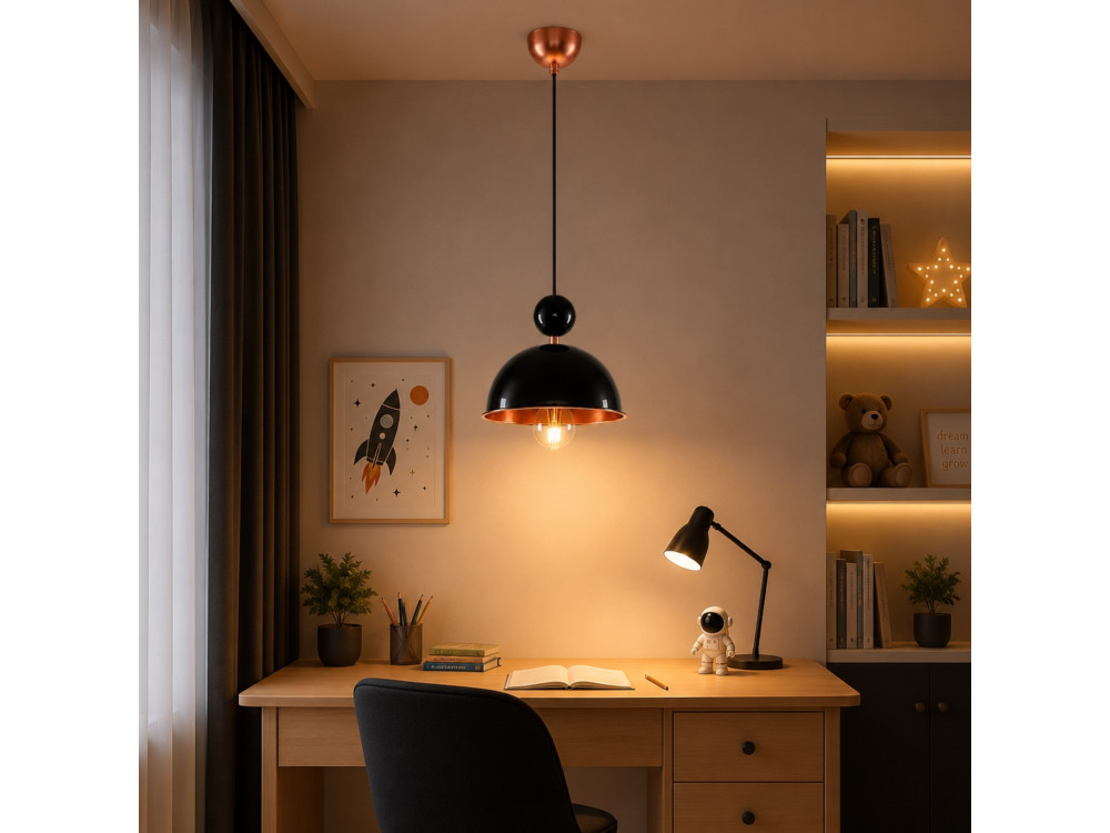 Metalen hanglamp "Bubble" - 21 x 21 cm - Zwart