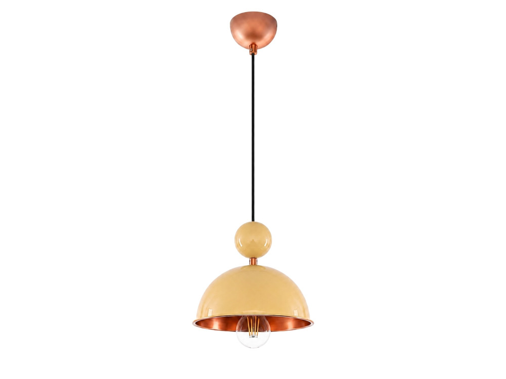 Metalen hanglamp "Bubble" - 21 x 21 cm - Geel