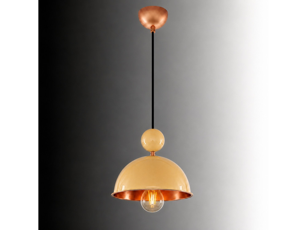Metalen hanglamp "Bubble" - 21 x 21 cm - Geel