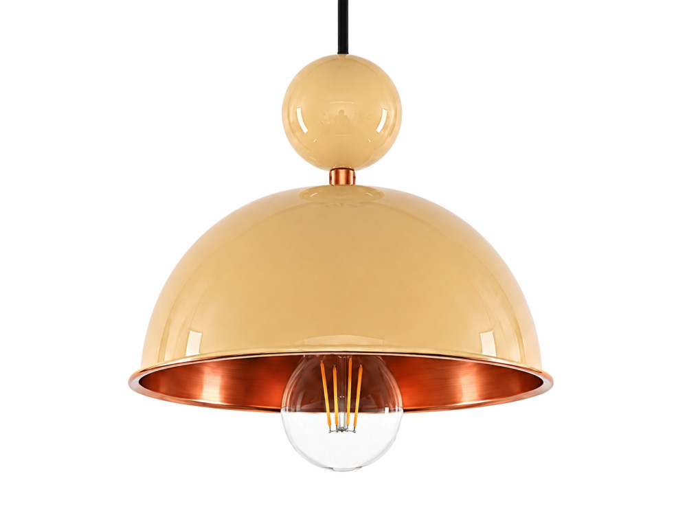 Metalen hanglamp "Bubble" - 21 x 21 cm - Geel