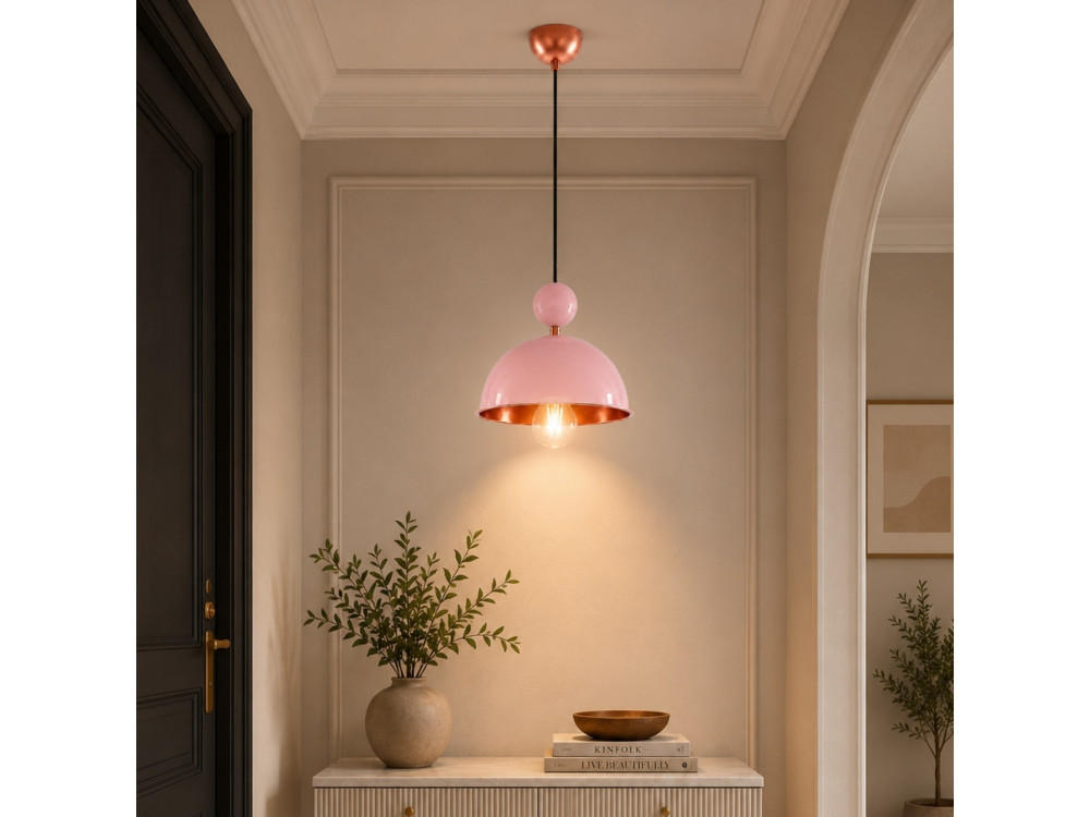 Metalen hanglamp "Bubble" - 21 x 21 cm - Roze
