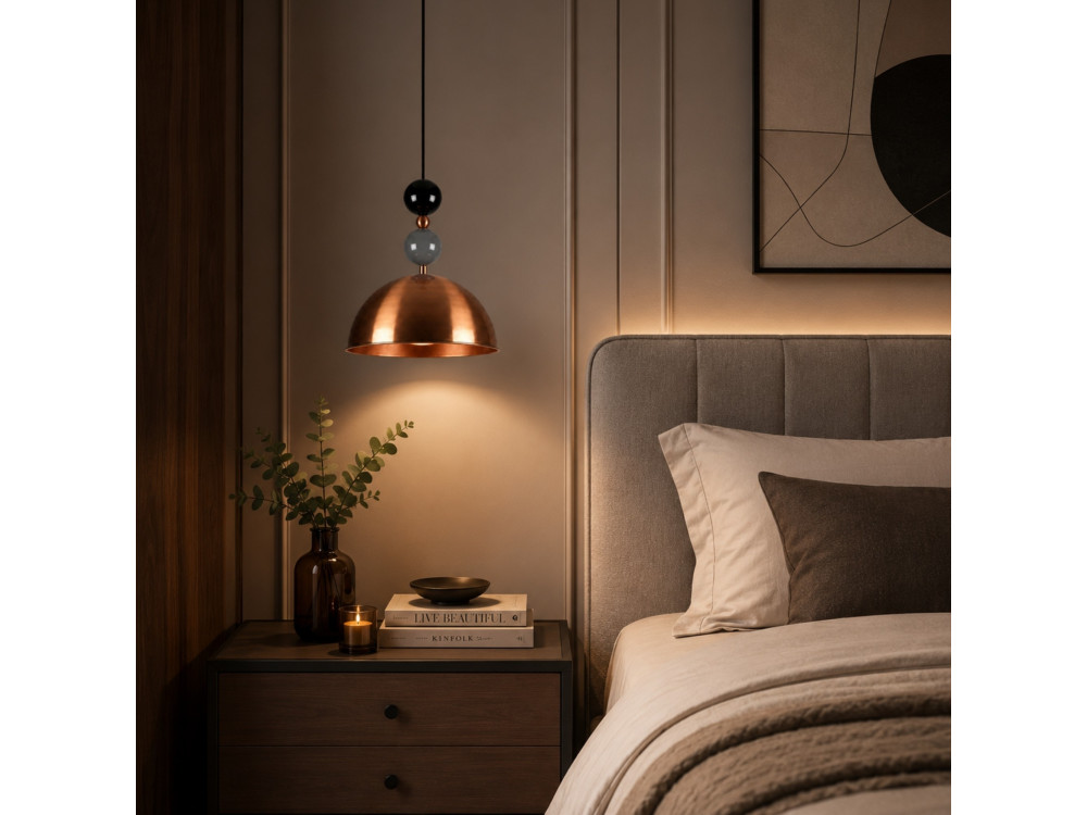 Metalen hanglamp "Bubble" - 31 x 31 cm - Koper