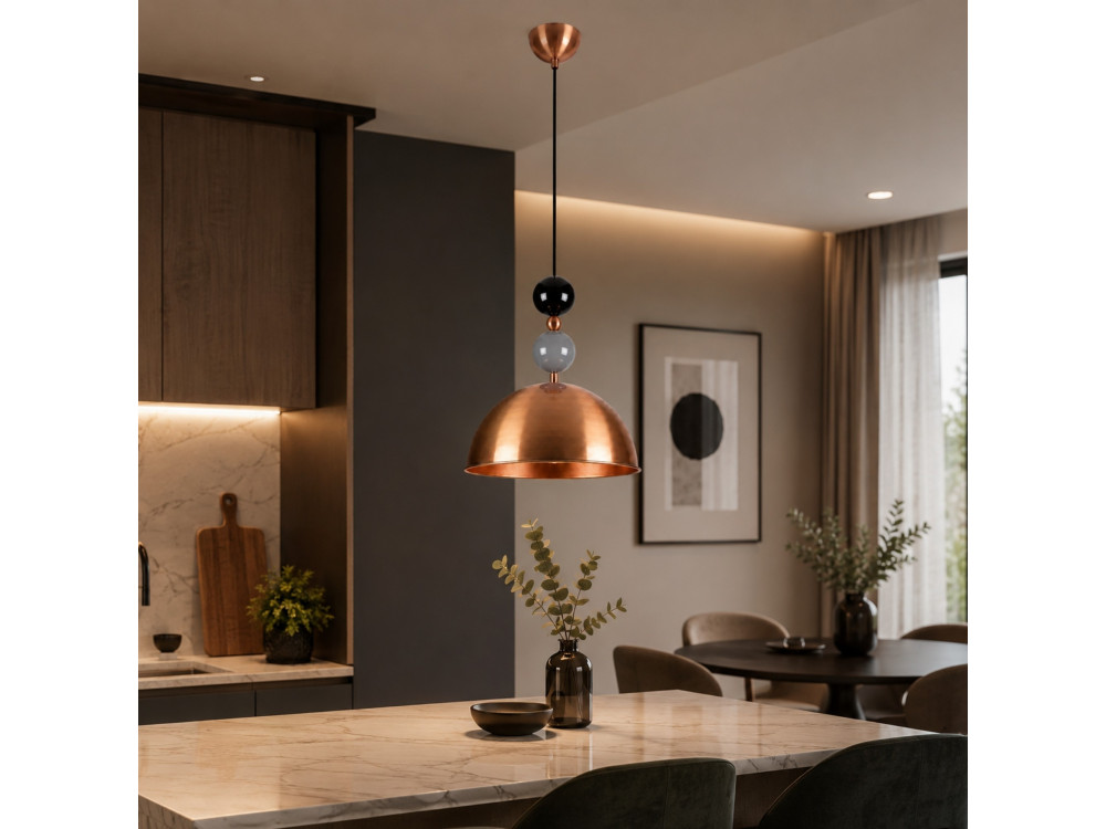 Metalen hanglamp "Bubble" - 31 x 31 cm - Koper