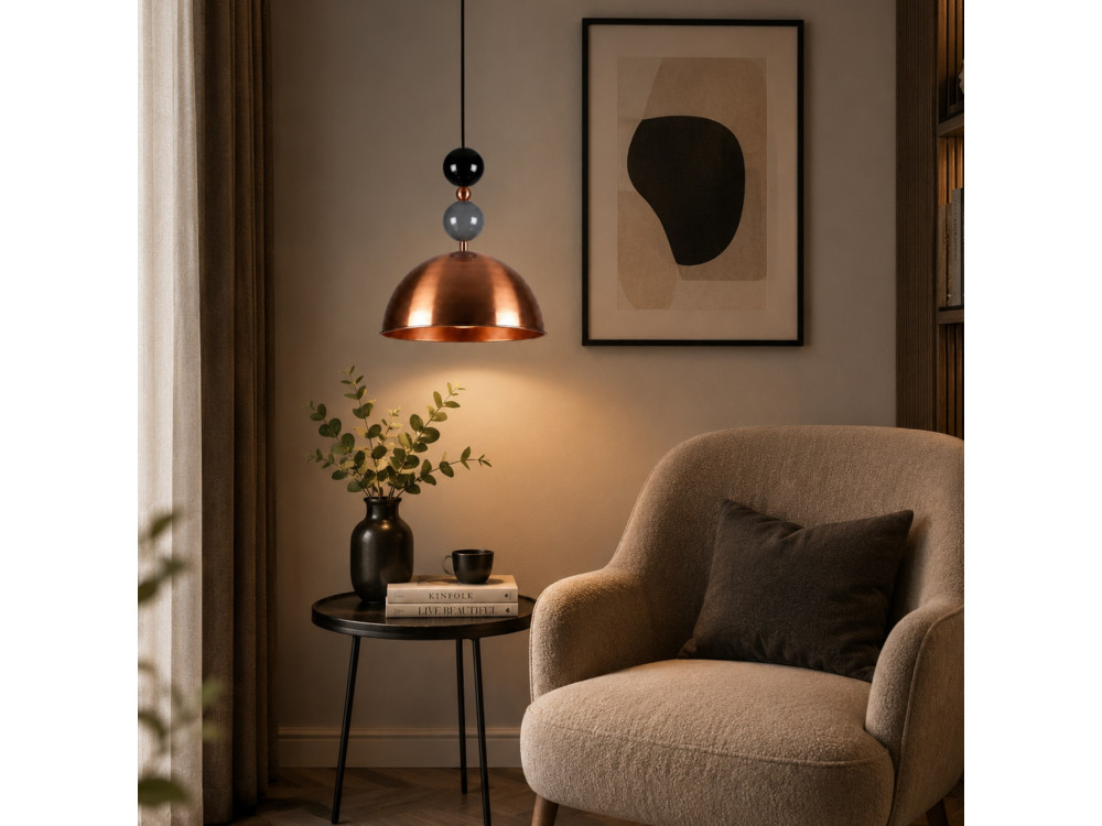 Metalen hanglamp "Bubble" - 31 x 31 cm - Koper