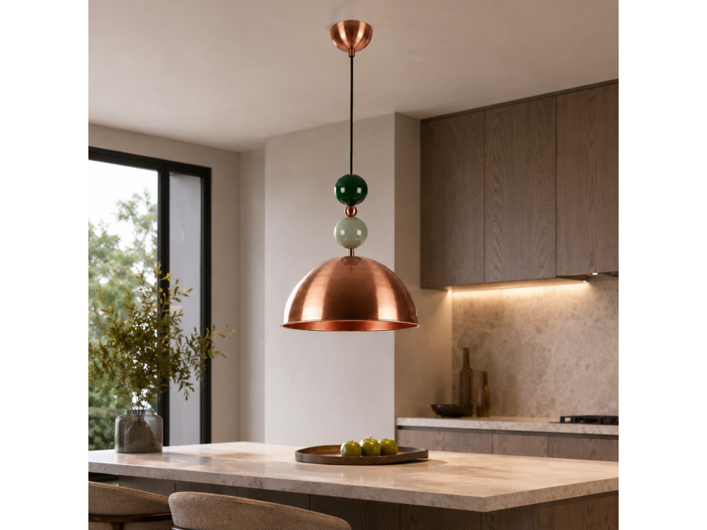 Metalen hanglamp "Bubble" - 31 x 31 cm - Koper
