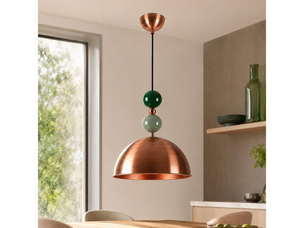 Metalen hanglamp "Bubble" - 31 x 31 cm - Koper