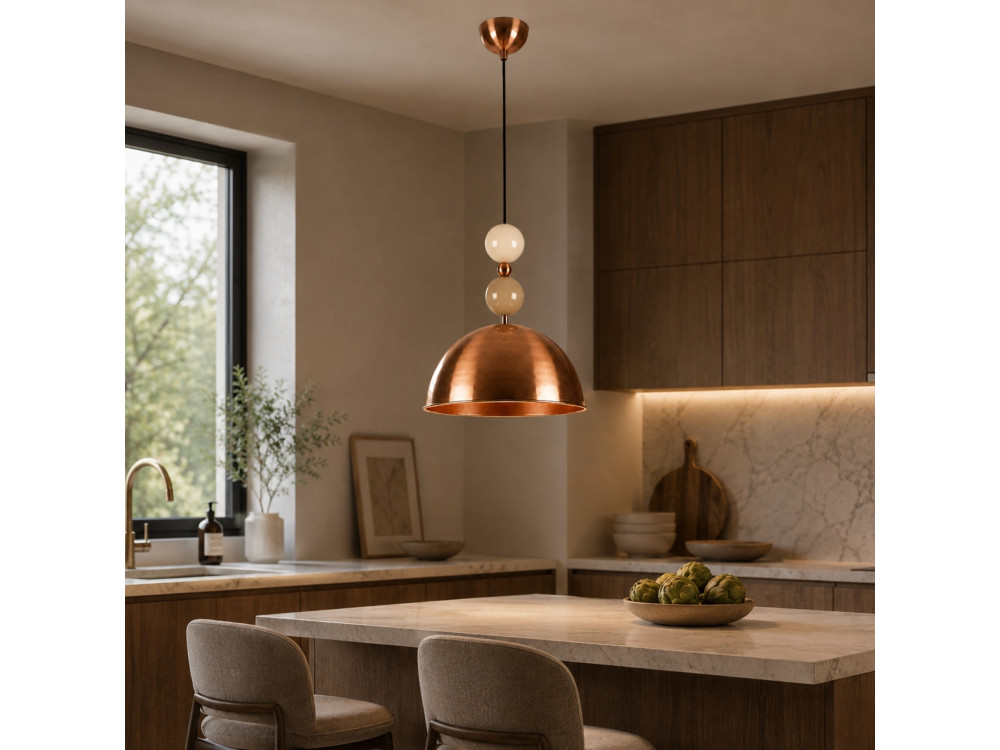 Metalen hanglamp "Bubble" - 31 x 31 cm - Koper