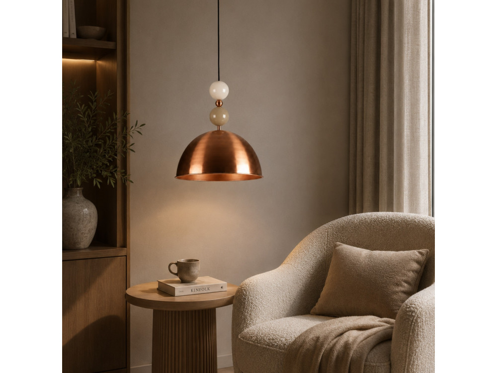 Metalen hanglamp "Bubble" - 31 x 31 cm - Koper