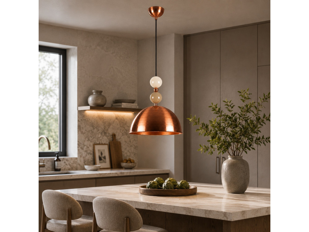 Metalen hanglamp "Bubble" - 31 x 31 cm - Koper