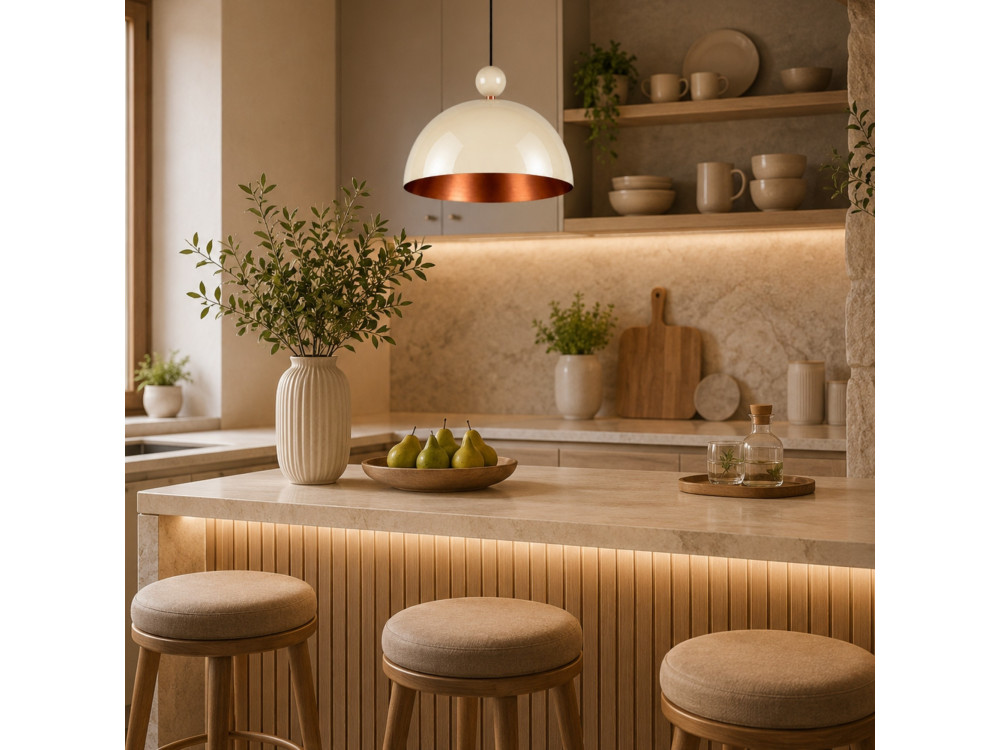 Metalen hanglamp "Bubble" - 40 x 40 cm - Beige