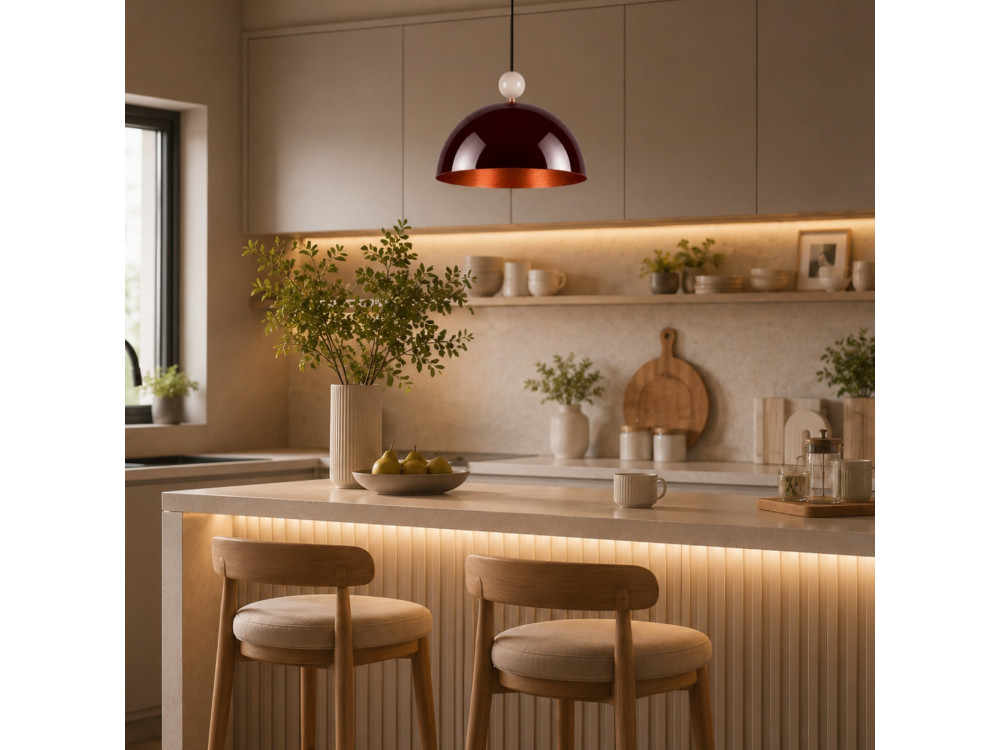 Metalen hanglamp "Bubble" - 40 x 40 cm - Bordeaux