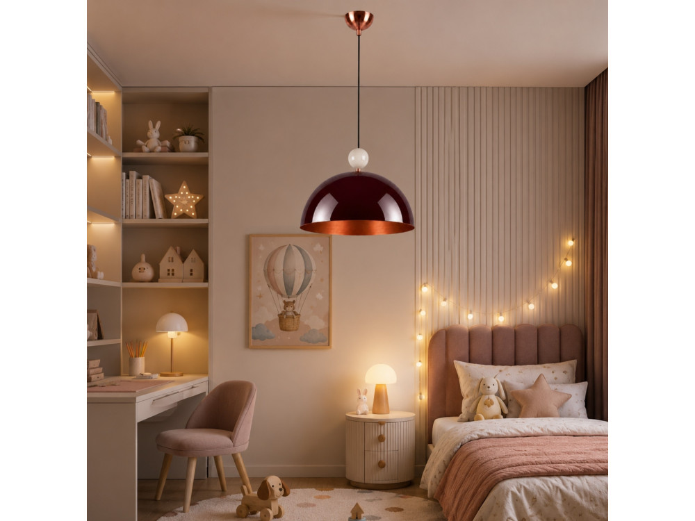Metalen hanglamp "Bubble" - 40 x 40 cm - Bordeaux