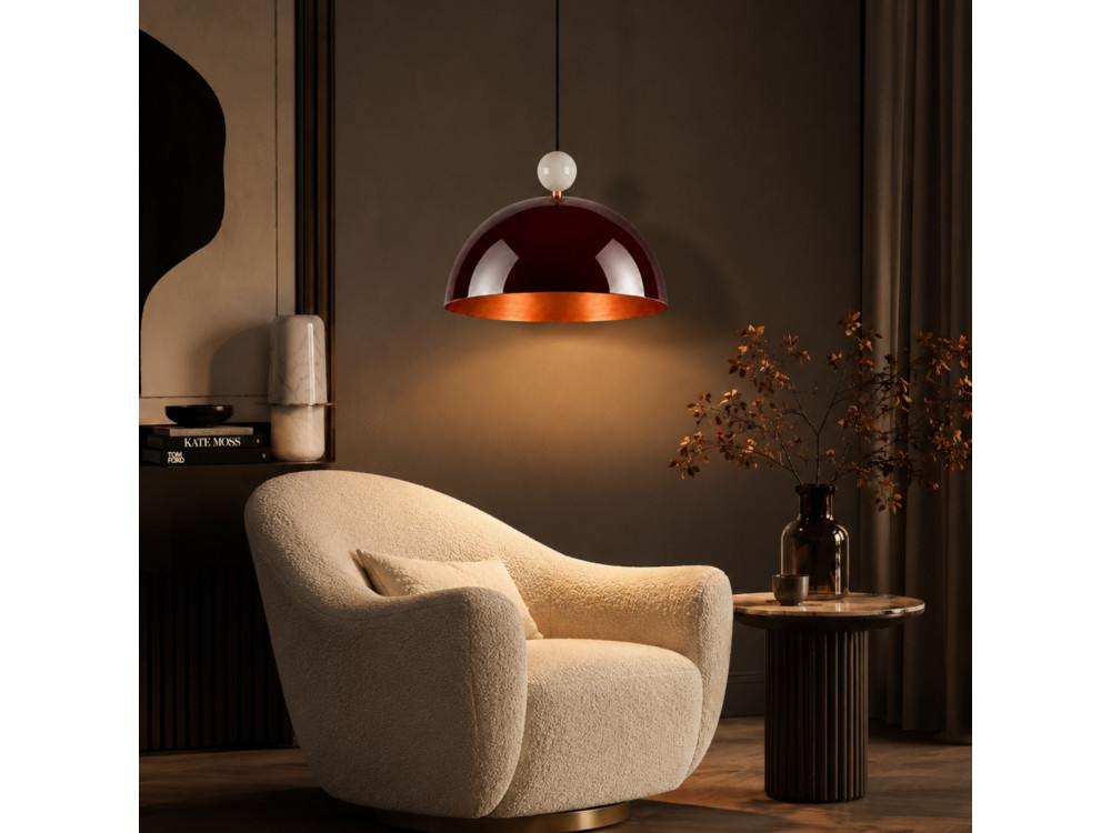 Metalen hanglamp "Bubble" - 40 x 40 cm - Bordeaux