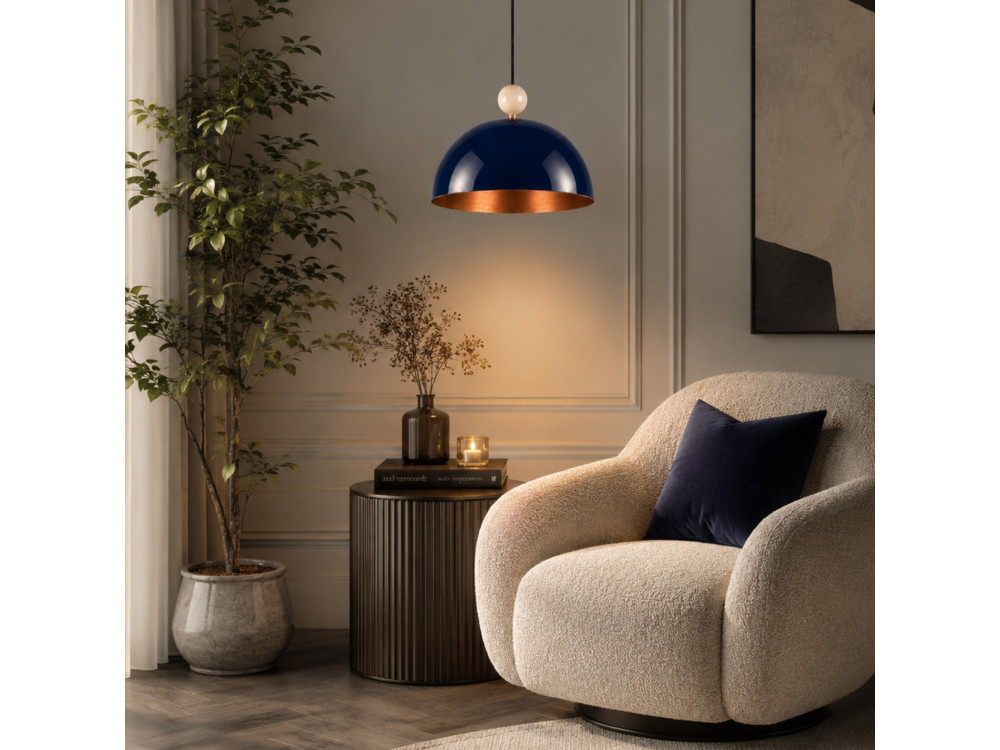 Metalen hanglamp "Bubble" - 40 x 40 cm - Marineblauw