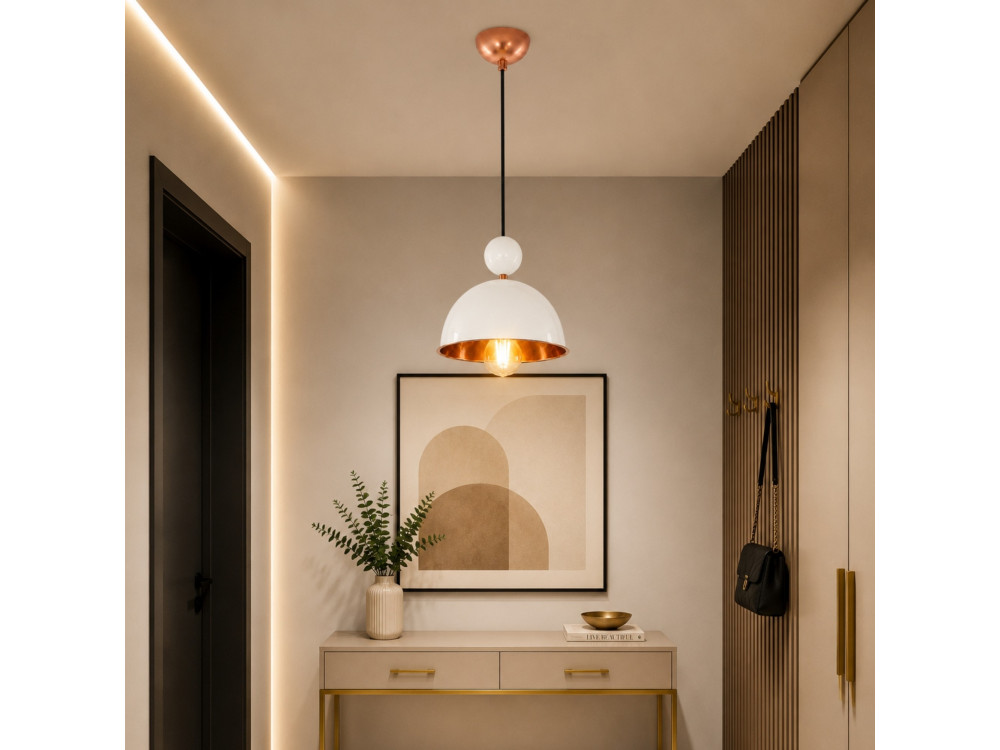 Metalen hanglamp "Bubble" - 21 x 21 cm - Beige