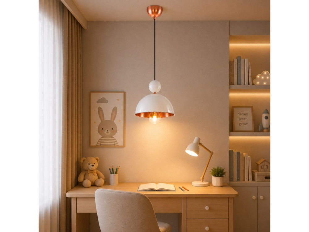Metalen hanglamp "Bubble" - 21 x 21 cm - Beige
