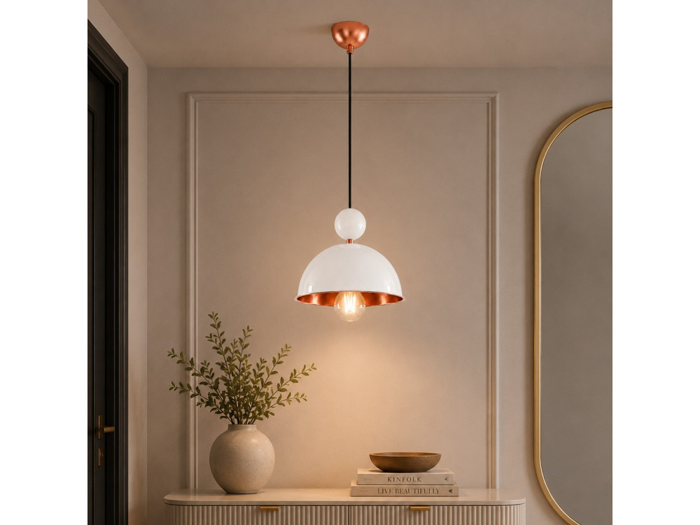 Metalen hanglamp "Bubble" - 21 x 21 cm - Beige