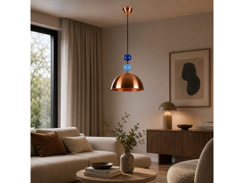 Metalen hanglamp "Bubble" - 31 x 31 cm - Koper
